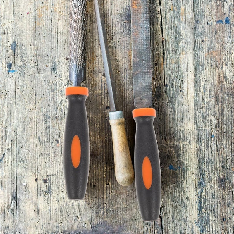 Uonlytech Thread File 24pcs Universal Rubber File Handles, Ergonomic Handle Replacement Anti Slip Cutting Tool Handle for Hand Tool Mill, 3mm Wood - Image 3